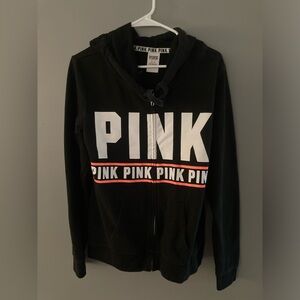 Like New! Worn Once!  PINK VS Black Pink and White Zip Up Hoodie